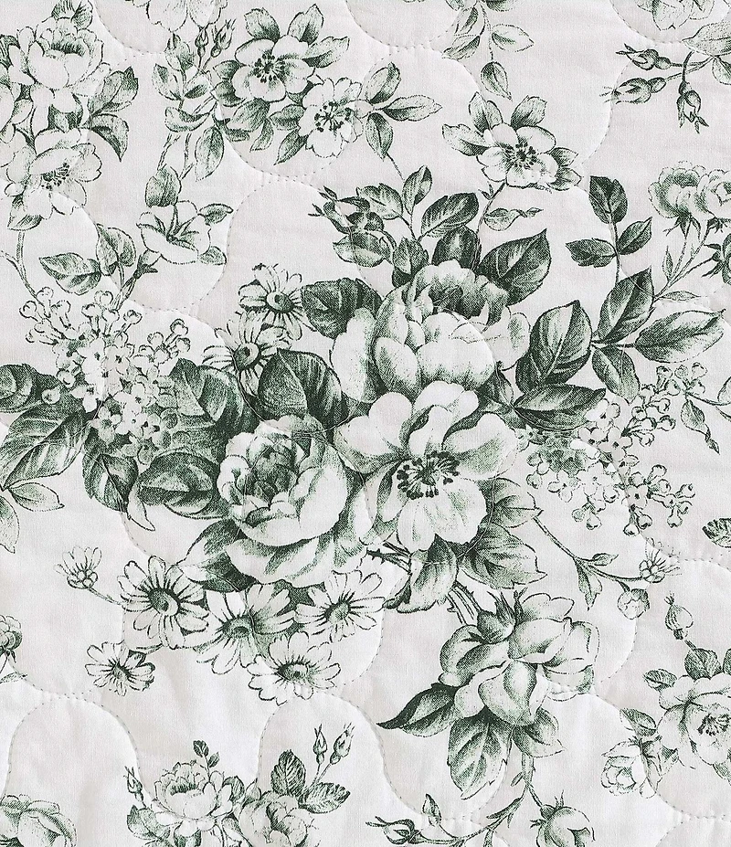 Laura Ashley Toile Floral Delight Cotton Reversible Quilt Mini Set