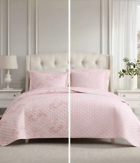 Laura Ashley Toile Floral Delight Cotton Reversible Quilt Mini Set