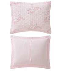 Laura Ashley Toile Floral Delight Cotton Reversible Quilt Mini Set