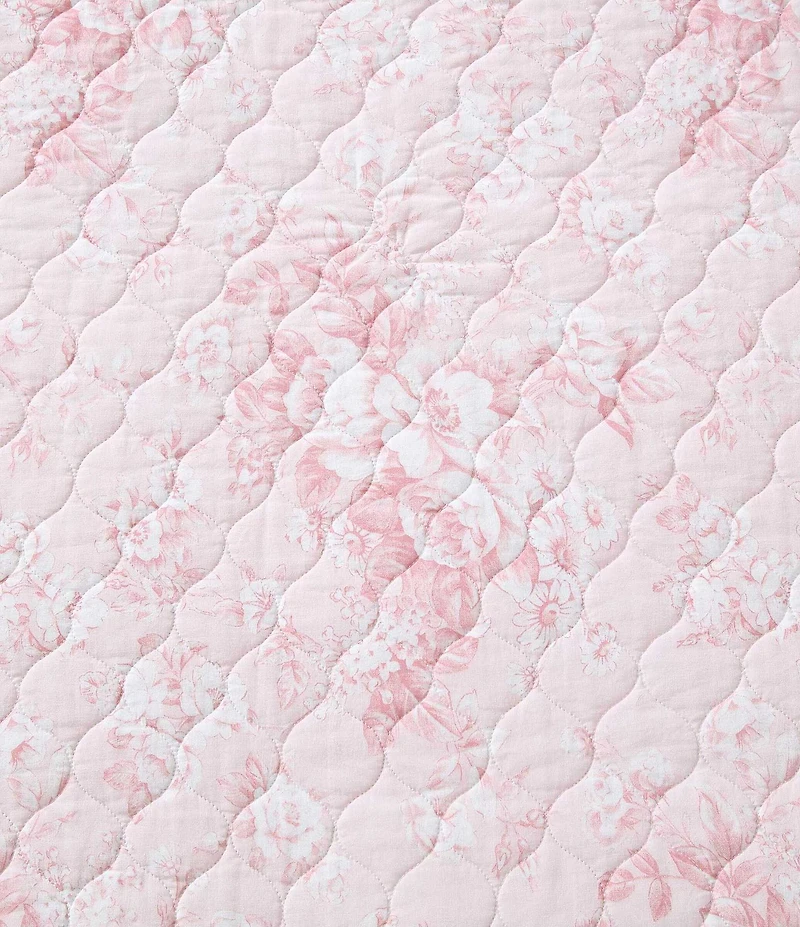 Laura Ashley Toile Floral Delight Cotton Reversible Quilt Mini Set