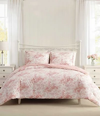 Laura Ashley Toile Delight Floral Reversible Comforter Mini Set