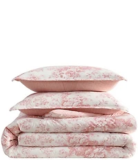 Laura Ashley Toile Delight Floral Reversible Comforter Mini Set