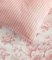 Laura Ashley Toile Delight Floral Reversible Comforter Mini Set
