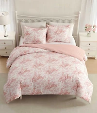 Laura Ashley Toile Delight Floral Reversible Comforter Mini Set