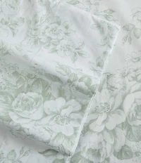 Laura Ashley Toile Delight Green Cotton Percale Sheet Set