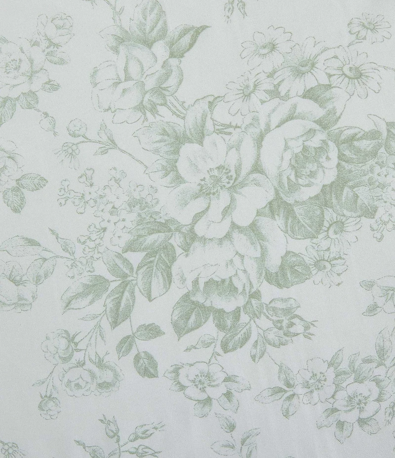 Laura Ashley Toile Delight Green Cotton Percale Sheet Set