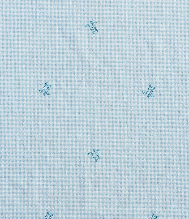 Laura Ashley Turtle Gingham Printed Cotton Percale Sheet Set