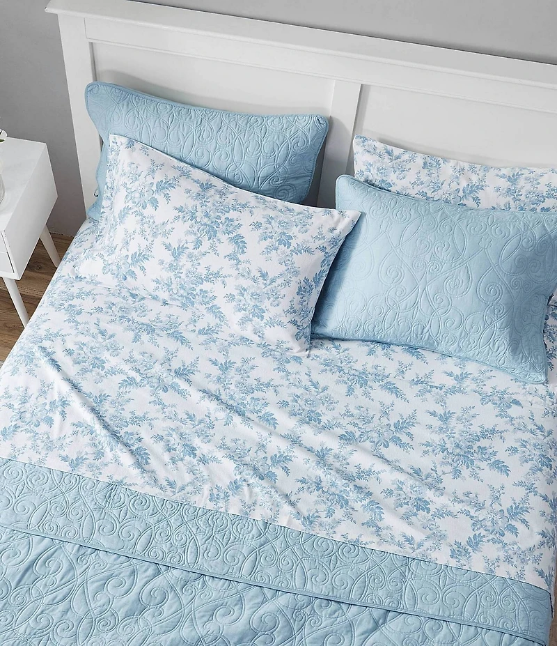 Laura Ashley Vanessa Floral Chinoiserie Flannel Cotton Sheet Set