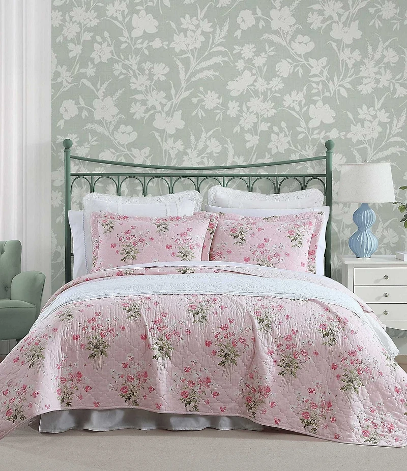 Laura Ashley Veronicas Bouquet Cotton Reversible Mini Quilt Set