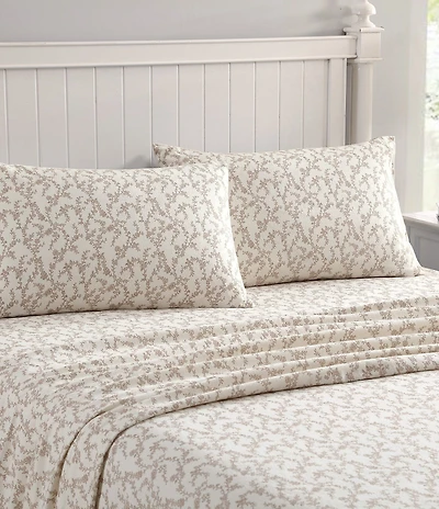 Laura Ashley Victoria Flower Cotton Flannel Sheet Set