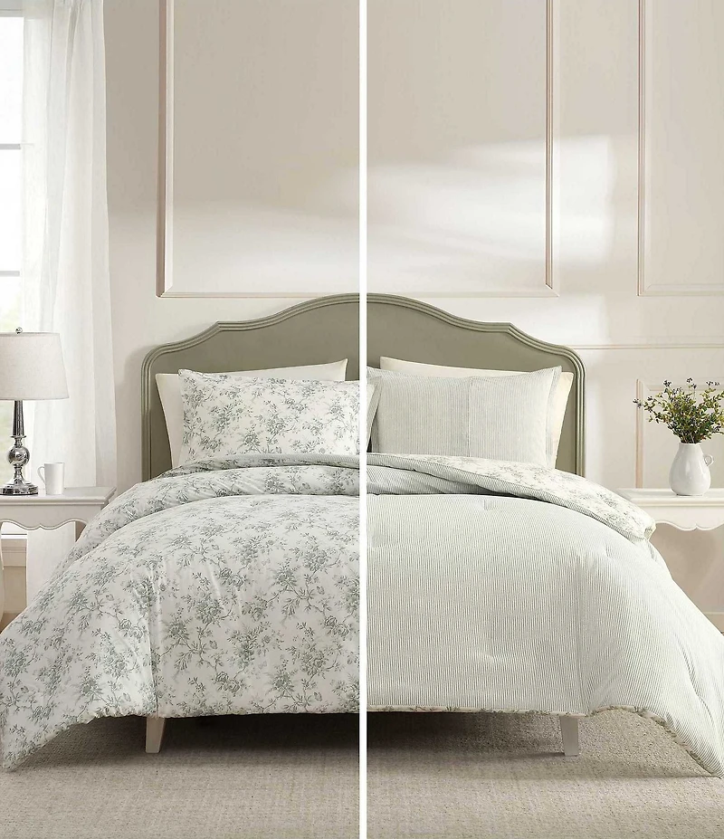 Laura Ashley Walled Garden Cotton Reversible Comforter Mini Set