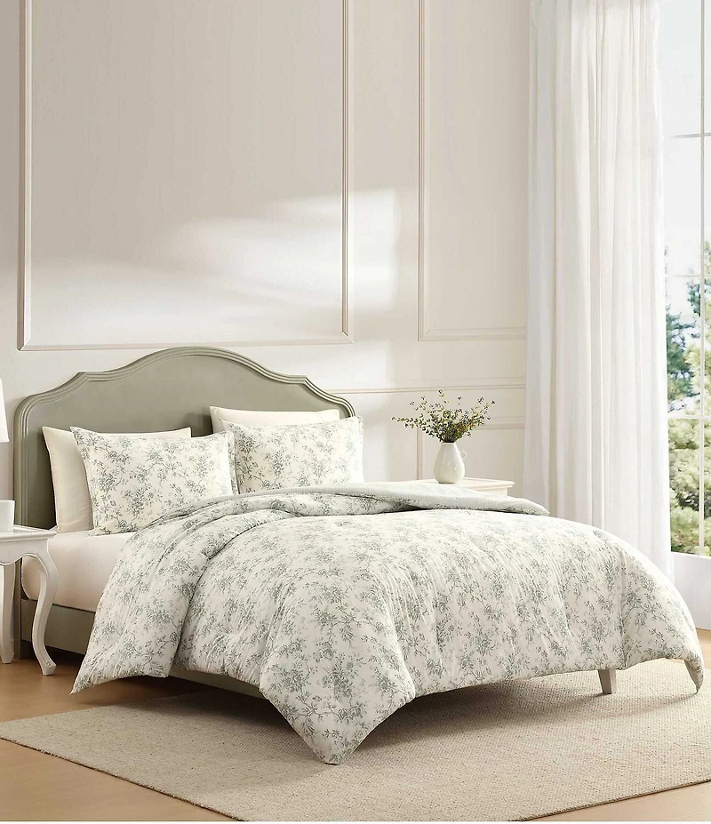 Laura Ashley Walled Garden Cotton Reversible Comforter Mini Set