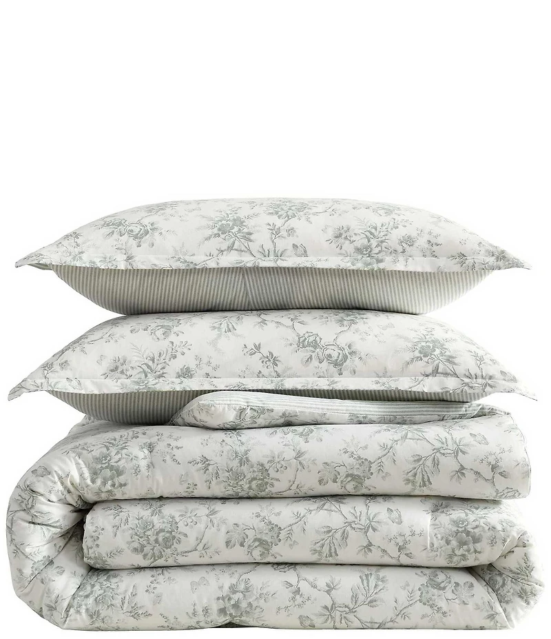 Laura Ashley Walled Garden Cotton Reversible Comforter Mini Set