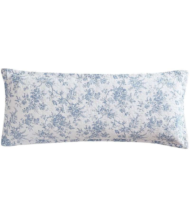 Laura Ashley Blue Floral Walled Garden Daybed Quilt & Sham Set