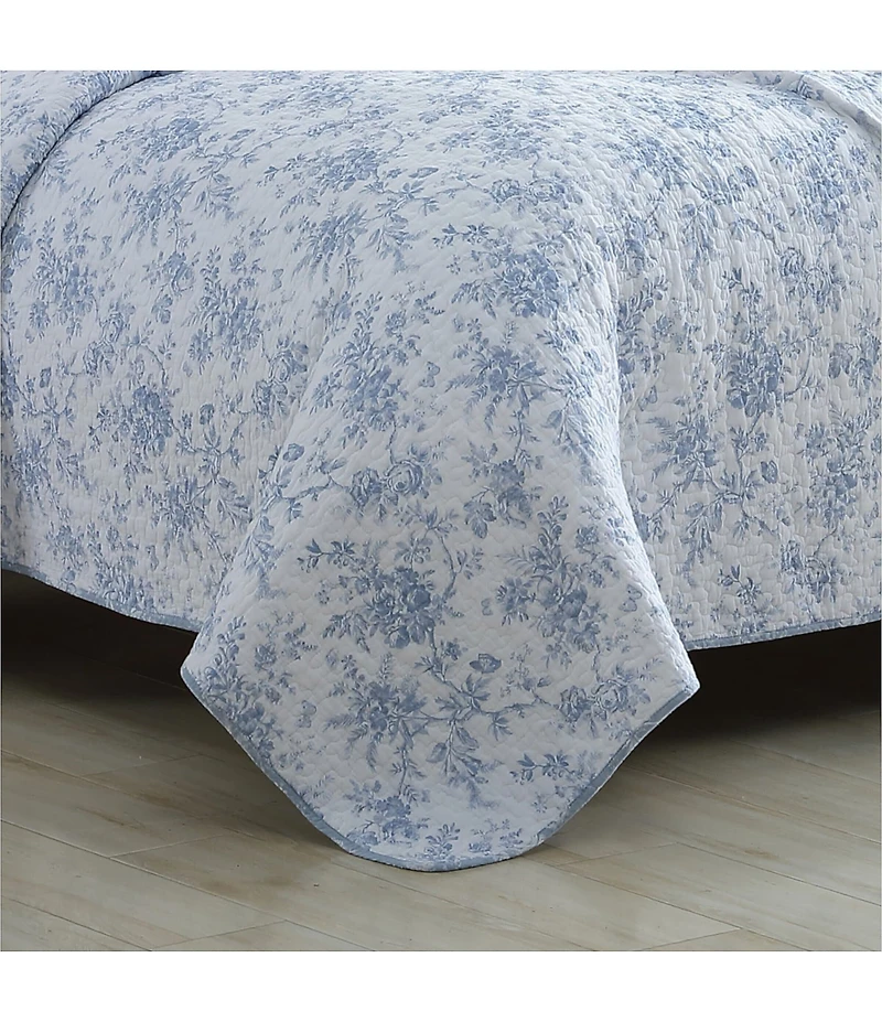 Laura Ashley Walled Garden Floral Toile Pattern Quilt Mini Set