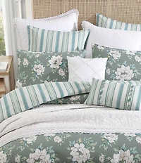 Laura Ashley Wisley Floral Cotton Reversible Comforter & Sham Bonus Set