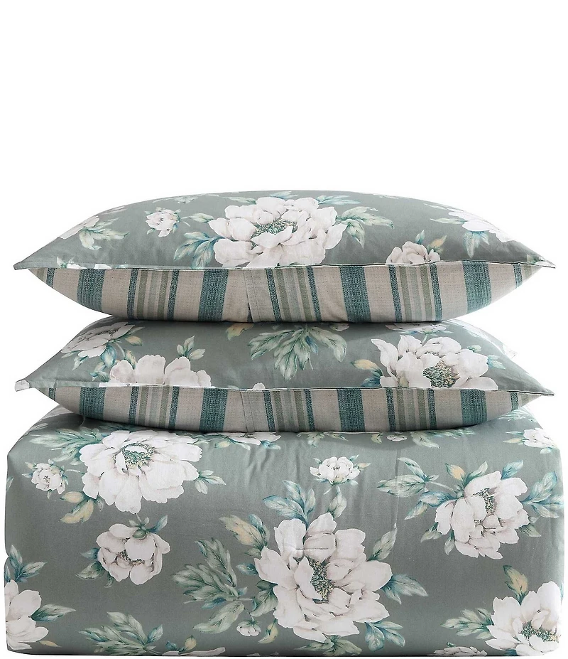 Laura Ashley Wisley Floral Cotton Reversible Comforter & Sham Bonus Set