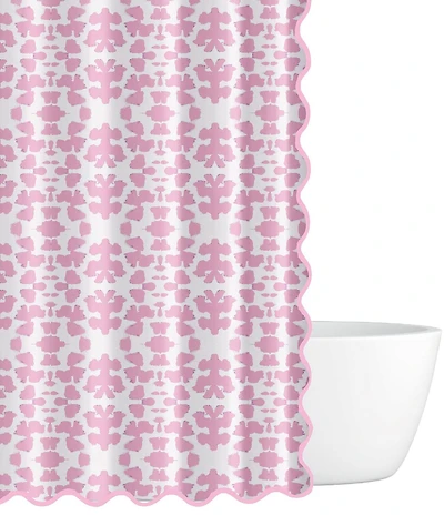 Laura Park Chintz Pink Scalloped Shower Curtain