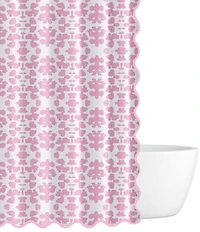 Laura Park Chintz Pink Scalloped Shower Curtain