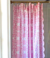 Laura Park Chintz Pink Scalloped Shower Curtain