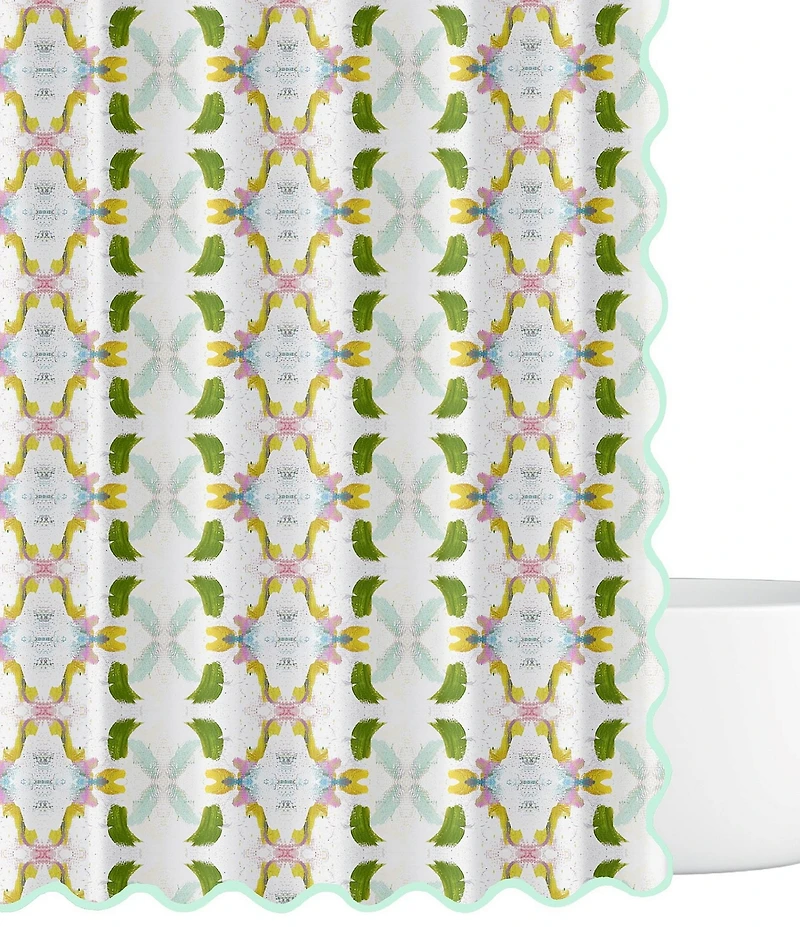 Laura Park Dogwood Scalloped Shower Curtain