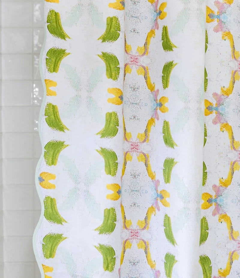 Laura Park Dogwood Scalloped Shower Curtain