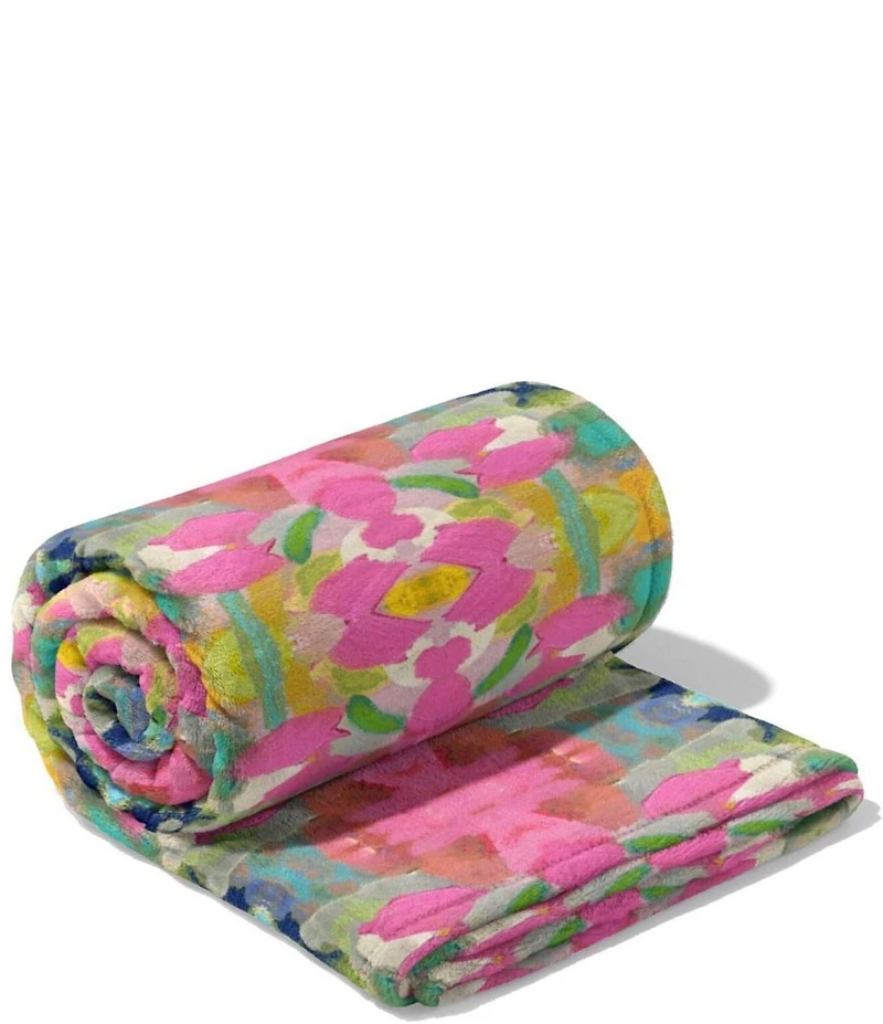 Laura Park Pink Paradise Fleece Throw Blanket