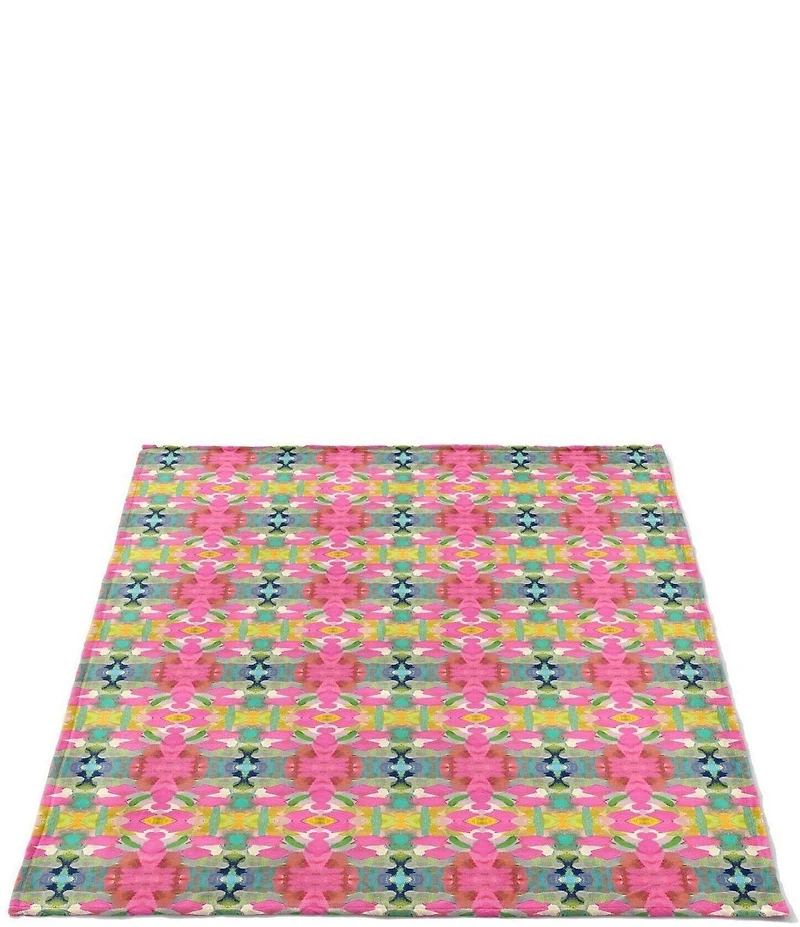 Laura Park Pink Paradise Fleece Throw Blanket