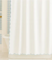 Laura Park Solid Scalloped Shower Curtain