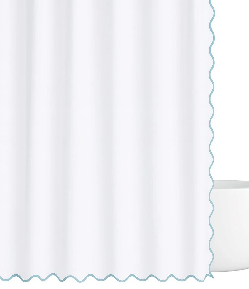 Laura Park Solid Scalloped Shower Curtain