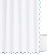 Laura Park Solid Scalloped Shower Curtain