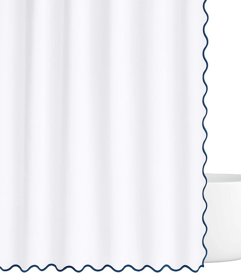 Laura Park Solid Scalloped Shower Curtain