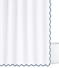 Laura Park Solid Scalloped Shower Curtain