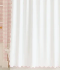Laura Park Solid Scalloped Shower Curtain