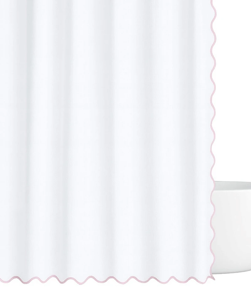 Laura Park Solid Scalloped Shower Curtain