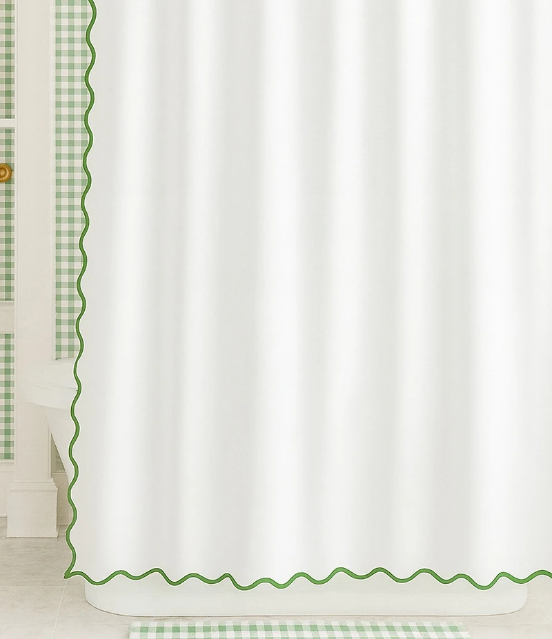 Laura Park Solid Scalloped Shower Curtain