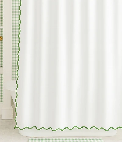 Laura Park Solid Scalloped Shower Curtain