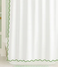 Laura Park Solid Scalloped Shower Curtain
