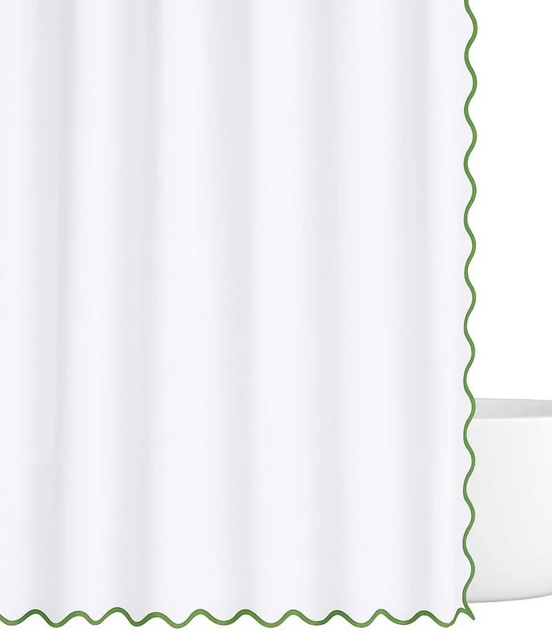 Laura Park Solid Scalloped Shower Curtain