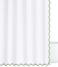 Laura Park Solid Scalloped Shower Curtain