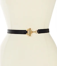 Lauren Ralph Lauren 0.75#double; Toggle Skinny Leather Belt