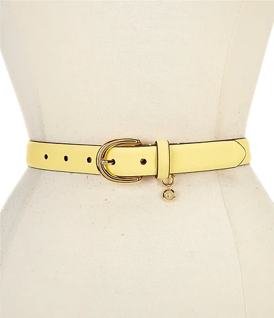 Lauren Ralph Lauren 1#double; Charm Crosshatch Leather Belt