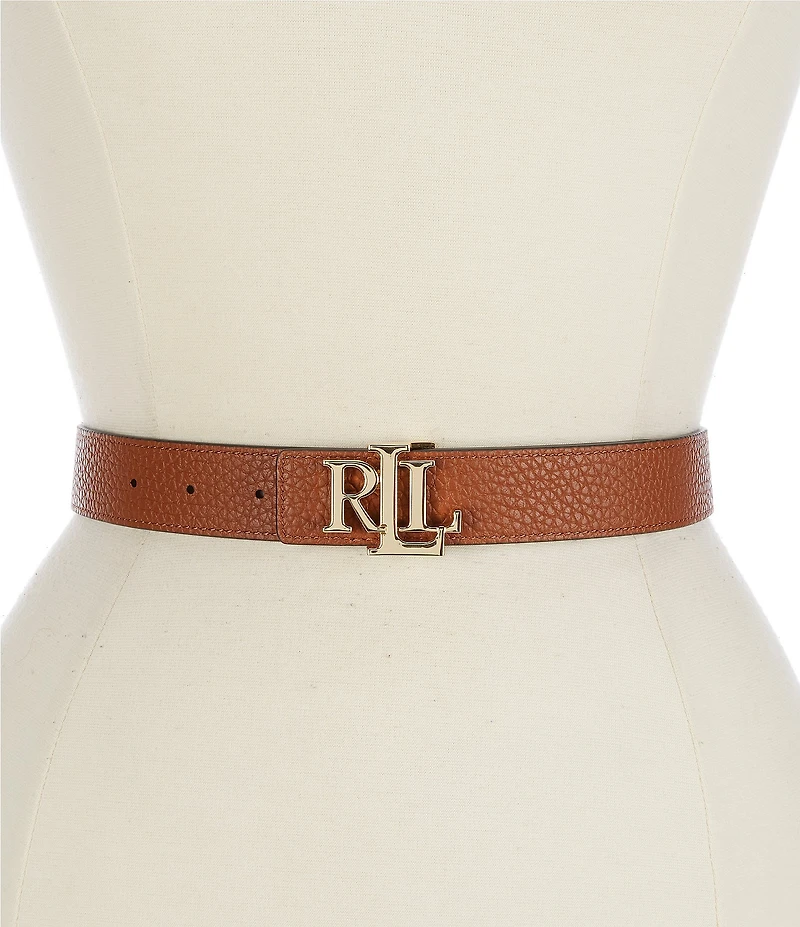 Lauren Ralph Lauren 1#double; Logo Reversible Pebbled Leather Belt