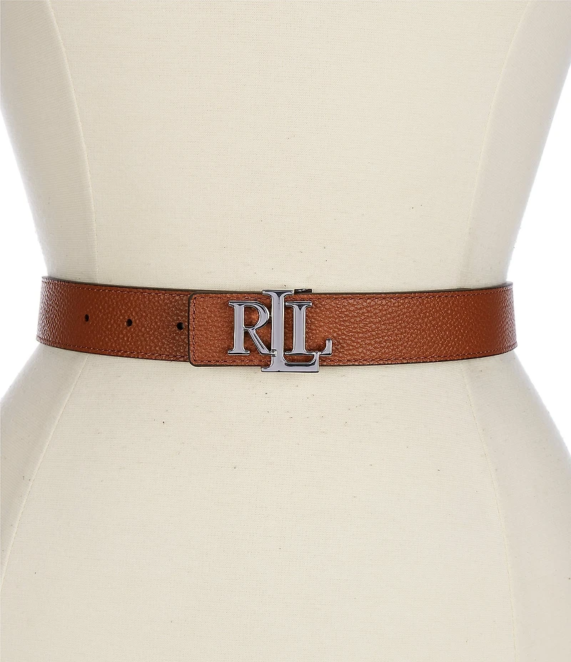 Lauren Ralph Lauren 1#double; Logo Reversible Pebbled Leather Belt