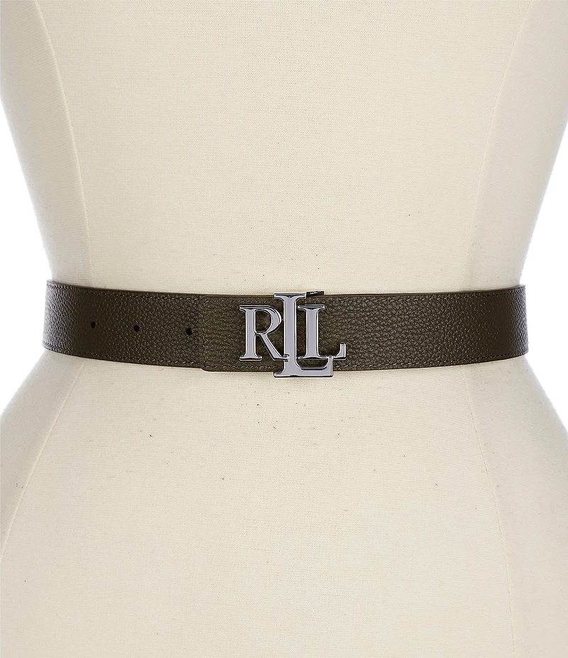 Lauren Ralph Lauren 1#double; Logo Reversible Pebbled Leather Belt