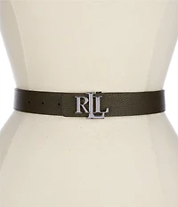 Lauren Ralph Lauren 1#double; Logo Reversible Pebbled Leather Belt