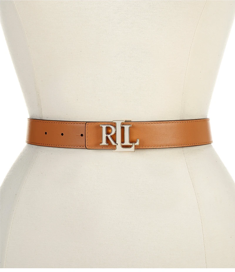 Lauren Ralph Lauren 1#double; Logo Reversible Pebbled Leather Belt