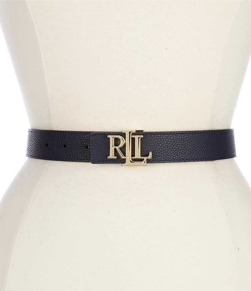 Lauren Ralph Lauren 1#double; Logo Reversible Pebbled Leather Belt