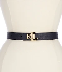 Lauren Ralph Lauren 1#double; Logo Reversible Pebbled Leather Belt