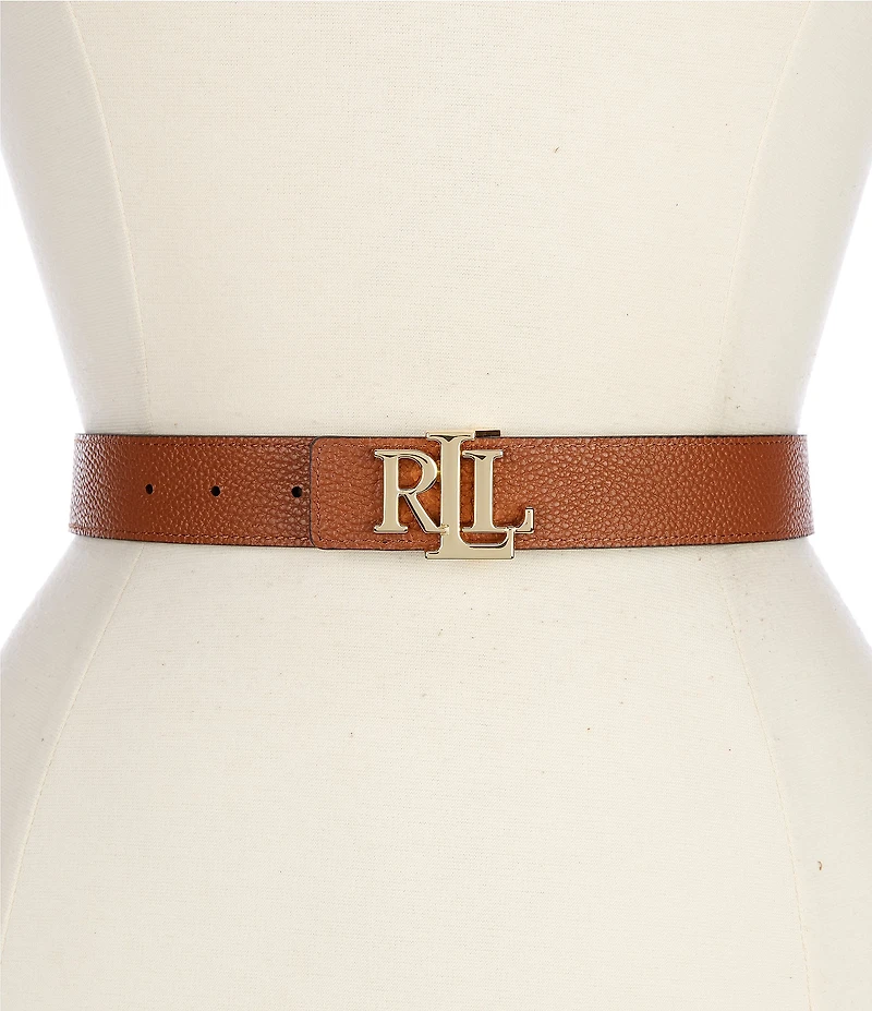 Lauren Ralph Lauren 1#double; Logo Reversible Pebbled Leather Belt